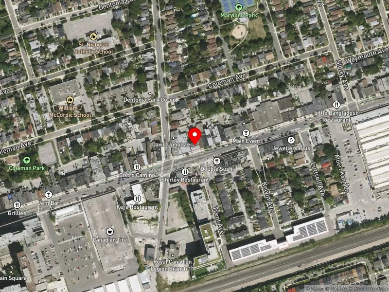 RentSafeTO apartment evaluation satellite view of 2802 DANFORTH AVE in Beaches-East York, Toronto