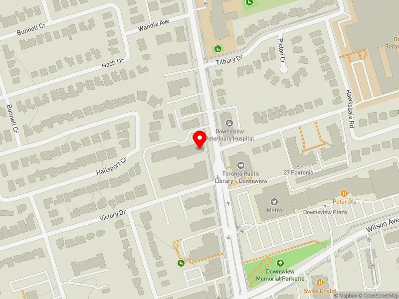 RentSafeTO apartment evaluation map view of 2808 KEELE ST in York Centre, Toronto