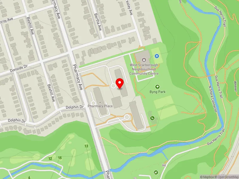 RentSafeTO apartment evaluation map view of 283 PHARMACY AVE in Scarborough Southwest, Toronto