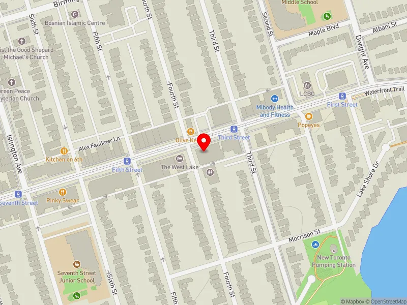 RentSafeTO apartment evaluation map view of 2835 LAKE SHORE BLVD W in Etobicoke-Lakeshore, Toronto