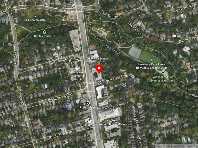 RentSafeTO apartment evaluation satellite view of 2837 YONGE ST in Don Valley West, Toronto