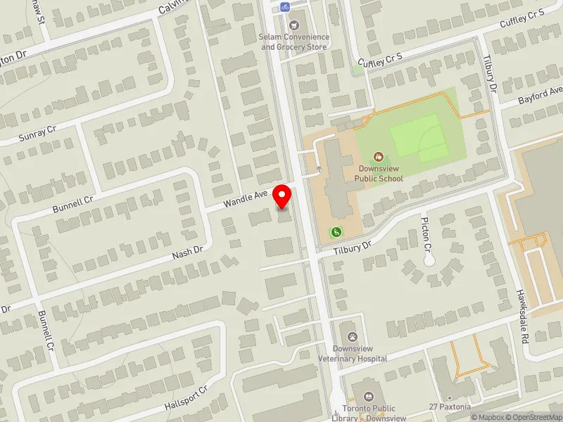 RentSafeTO apartment evaluation map view of 2842 KEELE ST in York Centre, Toronto
