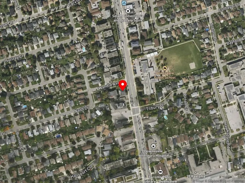 RentSafeTO apartment evaluation satellite view of 2842 KEELE ST in York Centre, Toronto