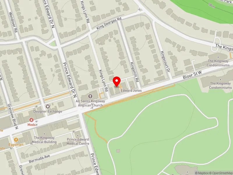 RentSafeTO apartment evaluation map view of 2846 BLOOR ST W in Etobicoke-Lakeshore, Toronto