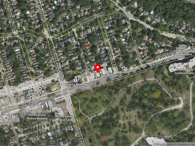 RentSafeTO apartment evaluation satellite view of 2846 BLOOR ST W in Etobicoke-Lakeshore, Toronto