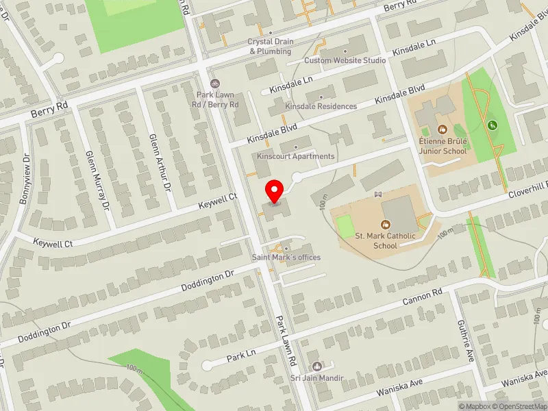 RentSafeTO apartment evaluation map view of 285 PARK LAWN RD in Etobicoke-Lakeshore, Toronto