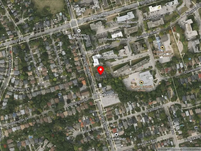 RentSafeTO apartment evaluation satellite view of 285 PARK LAWN RD in Etobicoke-Lakeshore, Toronto