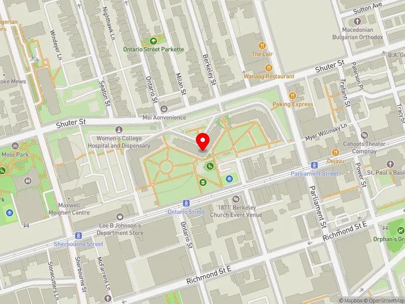 RentSafeTO apartment evaluation map view of 285 SHUTER ST in Toronto Centre, Toronto