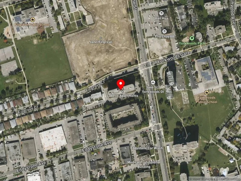 RentSafeTO apartment evaluation satellite view of 2850 JANE ST in Humber River-Black Creek, Toronto