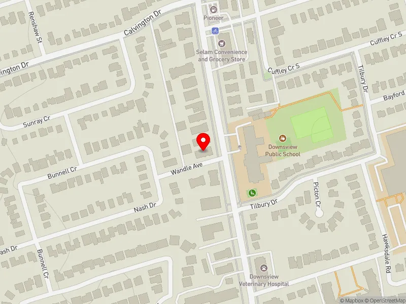 RentSafeTO apartment evaluation map view of 2850 KEELE ST in York Centre, Toronto