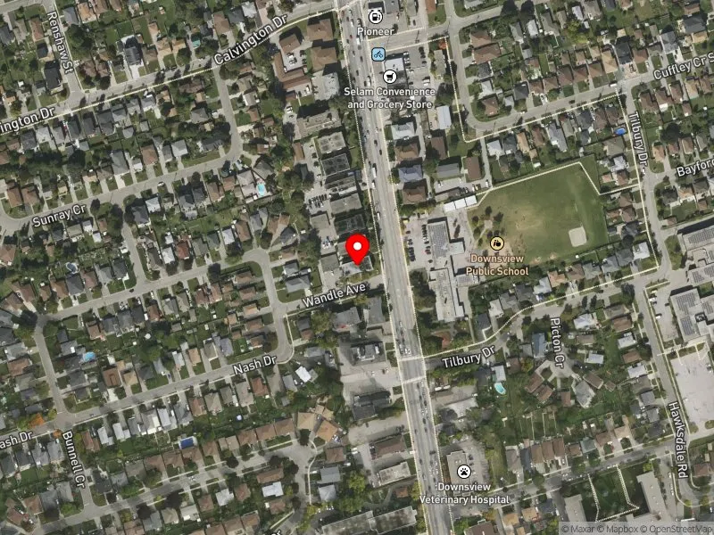 RentSafeTO apartment evaluation satellite view of 2850 KEELE ST in York Centre, Toronto
