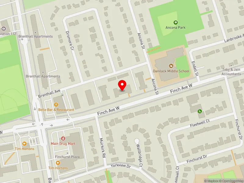 RentSafeTO apartment evaluation map view of 286 FINCH AVE W in Willowdale, Toronto