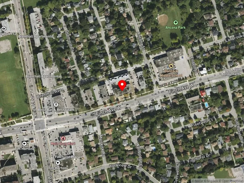 RentSafeTO apartment evaluation satellite view of 286 FINCH AVE W in Willowdale, Toronto
