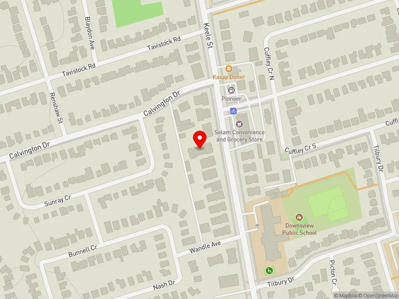 RentSafeTO apartment evaluation map view of 2868 KEELE ST in York Centre, Toronto