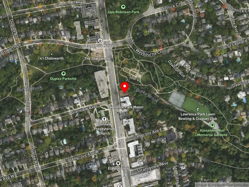 RentSafeTO apartment evaluation satellite view of 2875 YONGE ST in Don Valley West, Toronto