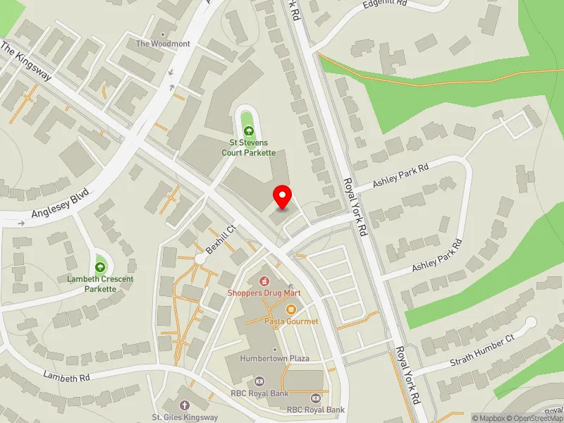 RentSafeTO apartment evaluation map view of 289 THE KINGSWAY in Etobicoke Centre, Toronto