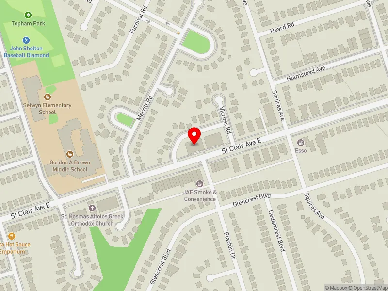RentSafeTO apartment evaluation map view of 2890 ST CLAIR AVE E in Beaches-East York, Toronto