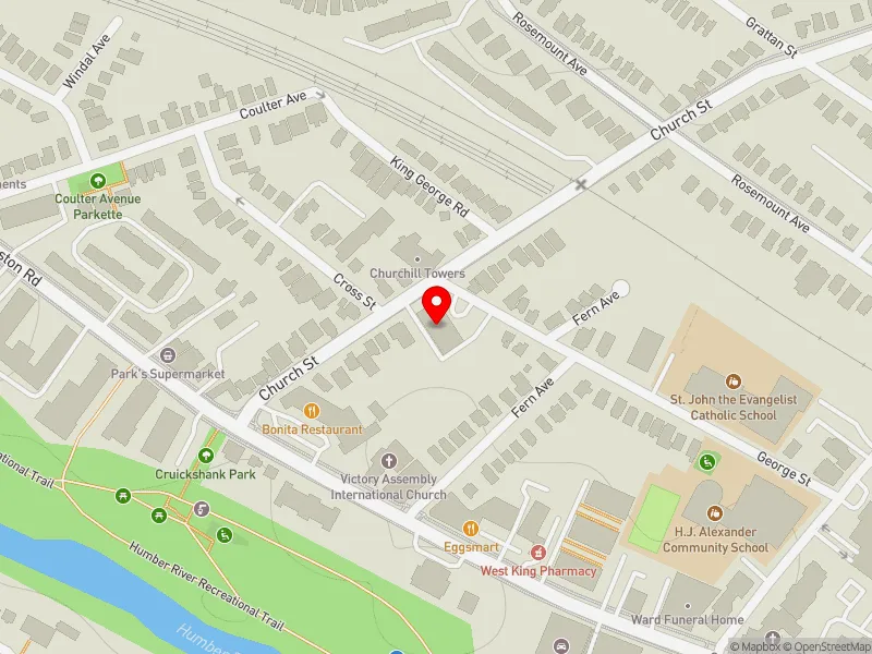 RentSafeTO apartment evaluation map view of 29 CHURCH ST in York South-Weston, Toronto