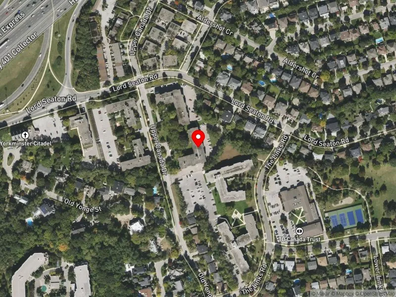 RentSafeTO apartment evaluation satellite view of 29 UPPER CANADA DR in Don Valley West, Toronto