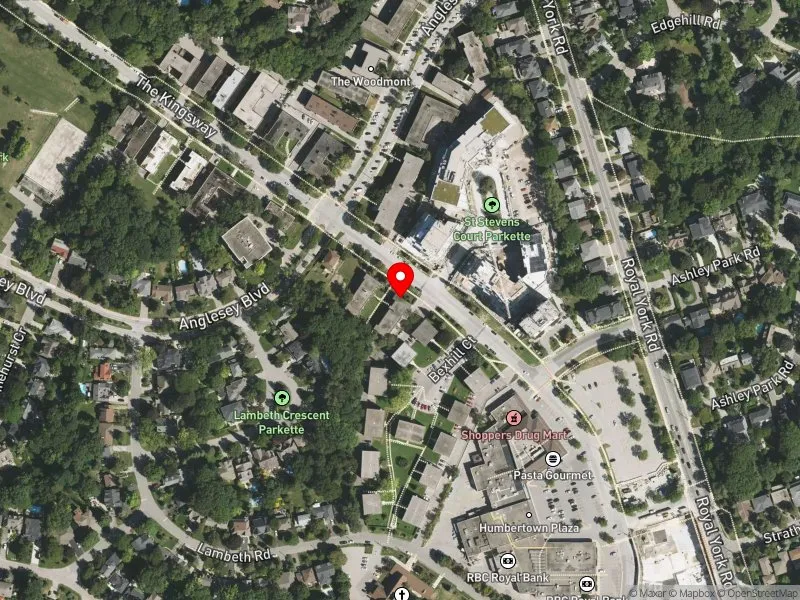 RentSafeTO apartment evaluation satellite view of 290 THE KINGSWAY in Etobicoke Centre, Toronto