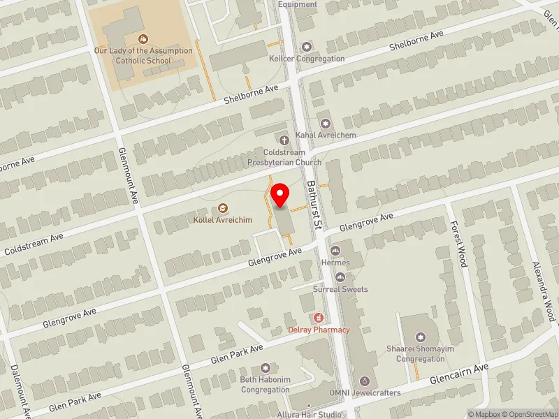 RentSafeTO apartment evaluation map view of 2900 BATHURST ST in Eglinton-Lawrence, Toronto