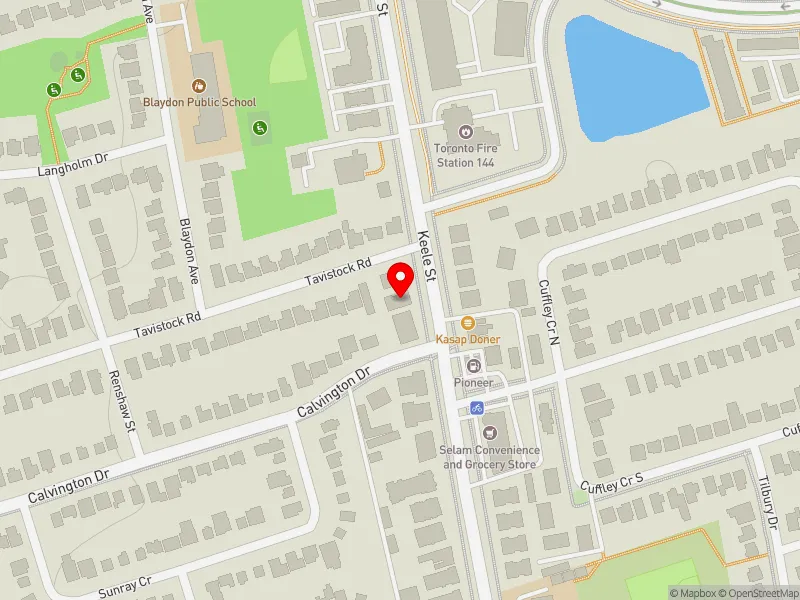 RentSafeTO apartment evaluation map view of 2900 KEELE ST in York Centre, Toronto