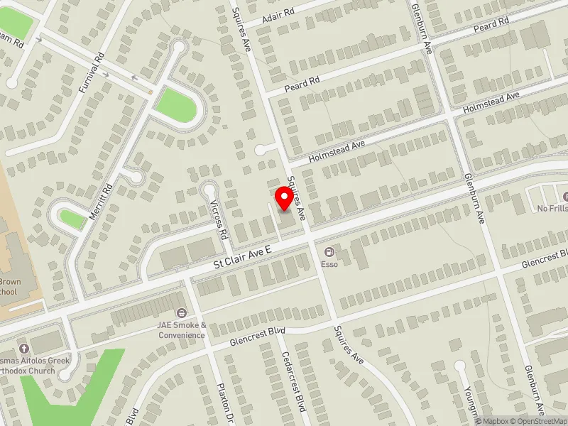 RentSafeTO apartment evaluation map view of 2908 ST CLAIR AVE E in Beaches-East York, Toronto