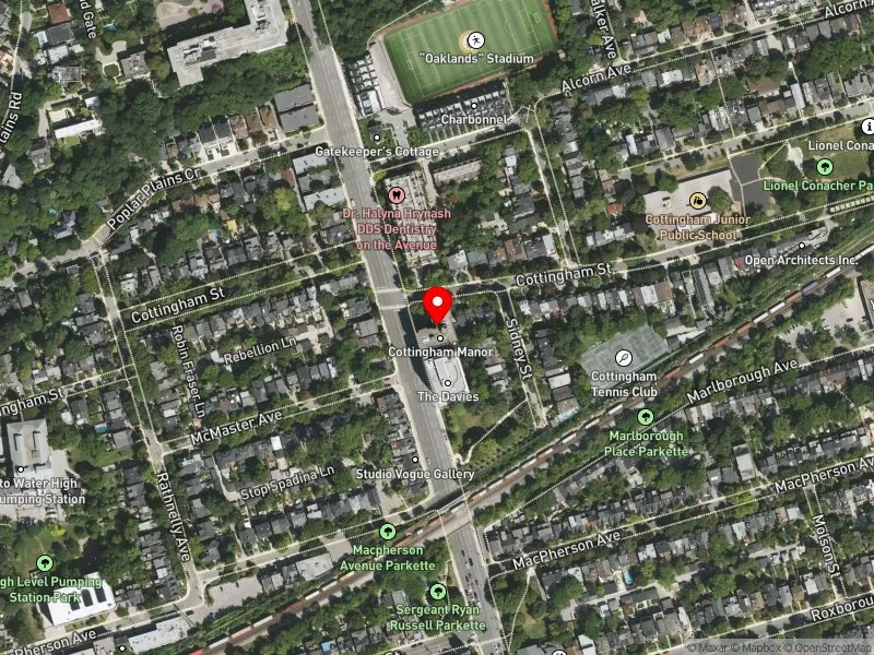 RentSafeTO apartment evaluation satellite view of 291 AVENUE RD in Toronto-St. Paul's, Toronto