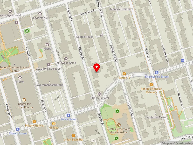 RentSafeTO apartment evaluation map view of 291 GEORGE ST in Toronto Centre, Toronto