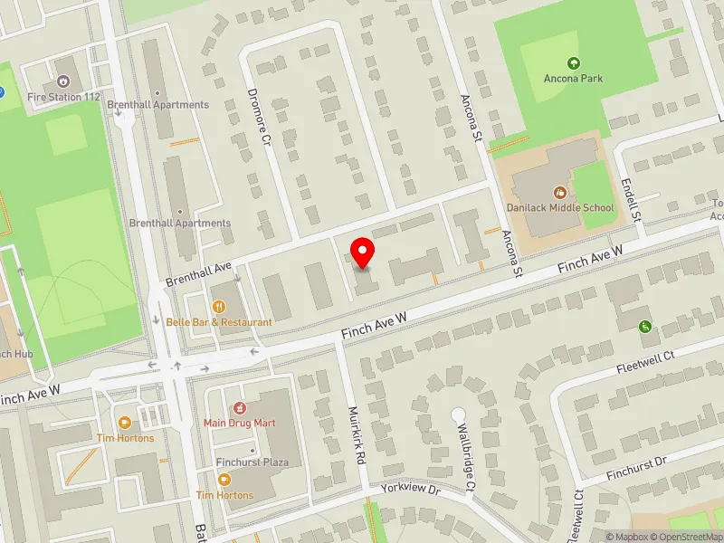RentSafeTO apartment evaluation map view of 292 FINCH AVE W in Willowdale, Toronto