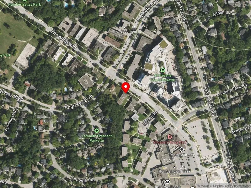 RentSafeTO apartment evaluation satellite view of 292 THE KINGSWAY in Etobicoke Centre, Toronto