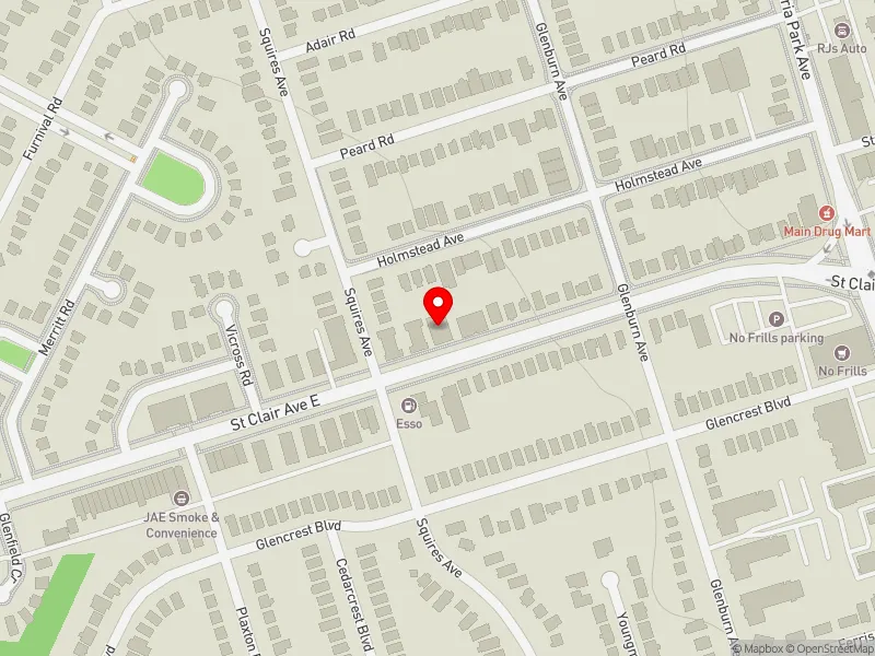 RentSafeTO apartment evaluation map view of 2920 ST CLAIR AVE E in Beaches-East York, Toronto
