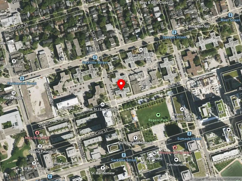 RentSafeTO apartment evaluation satellite view of 295 SACKVILLE ST in Toronto Centre, Toronto
