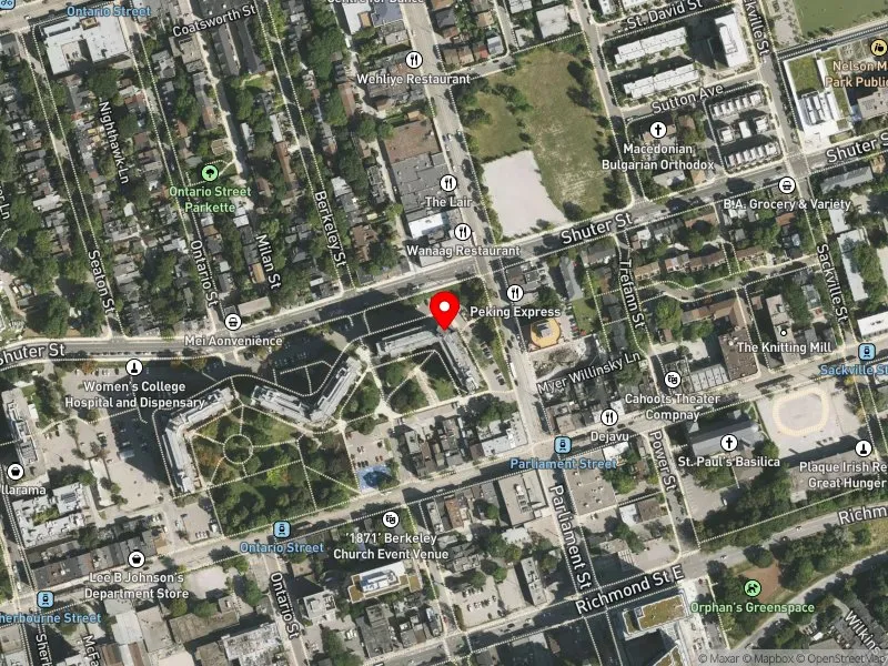 RentSafeTO apartment evaluation satellite view of 295 SHUTER ST in Toronto Centre, Toronto