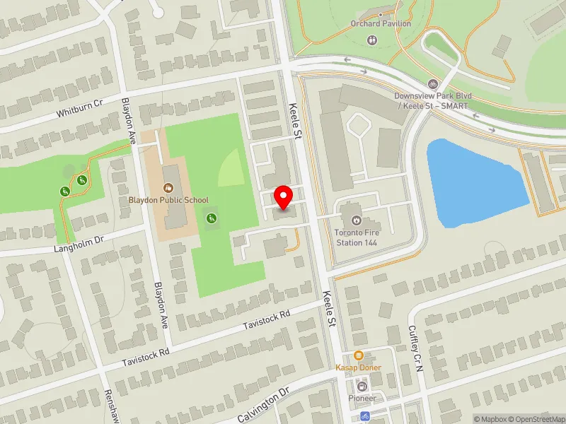 RentSafeTO apartment evaluation map view of 2954 KEELE ST in York Centre, Toronto