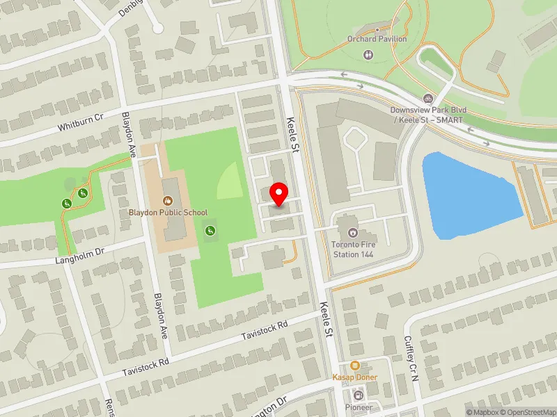 RentSafeTO apartment evaluation map view of 2956 KEELE ST in York Centre, Toronto
