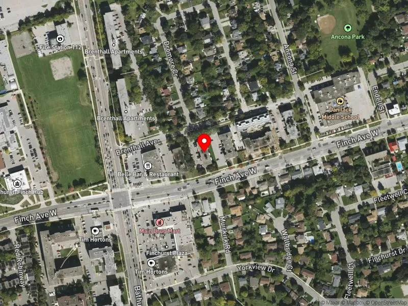 RentSafeTO apartment evaluation satellite view of 296 FINCH AVE W in Willowdale, Toronto
