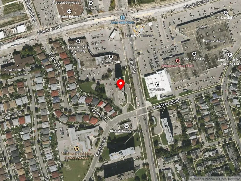 RentSafeTO apartment evaluation satellite view of 2970 JANE ST in Humber River-Black Creek, Toronto