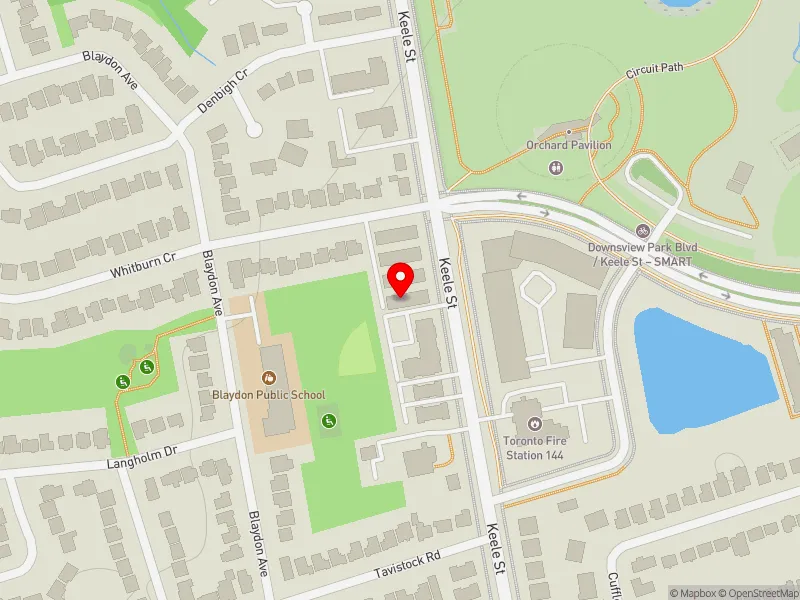 RentSafeTO apartment evaluation map view of 2988 KEELE ST in York Centre, Toronto