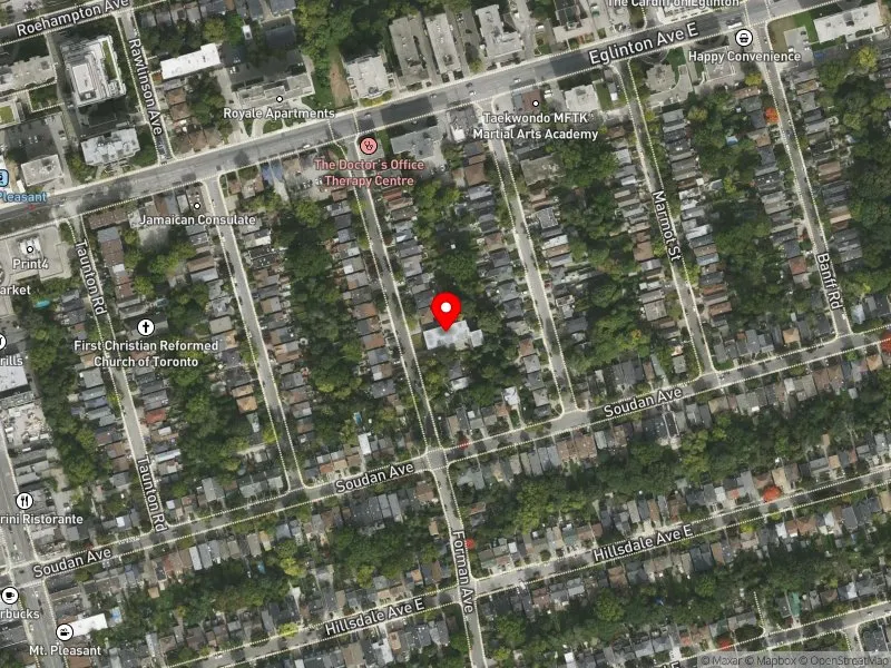 RentSafeTO apartment evaluation satellite view of 299 FORMAN AVE in Don Valley West, Toronto
