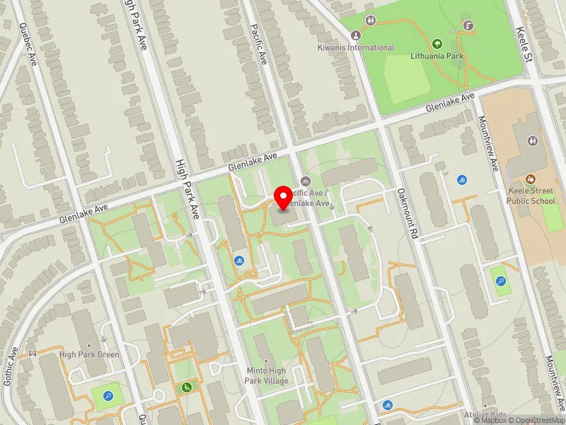 RentSafeTO apartment evaluation map view of 299 GLENLAKE AVE in Parkdale-High Park, Toronto