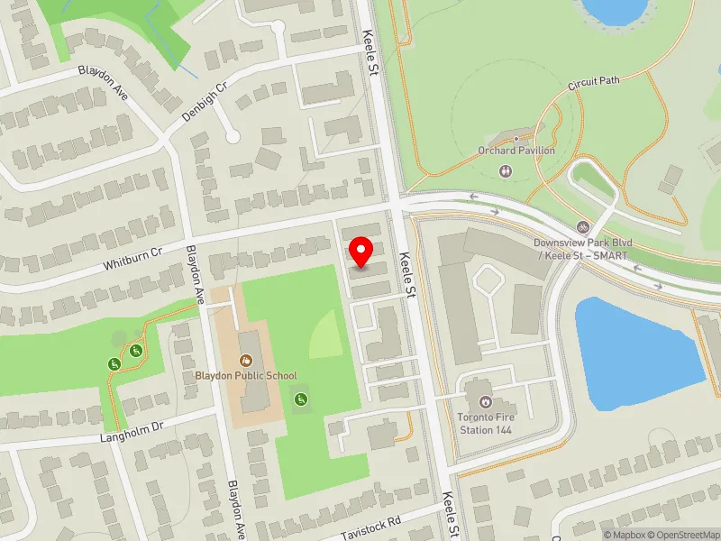 RentSafeTO apartment evaluation map view of 2990 KEELE ST in York Centre, Toronto
