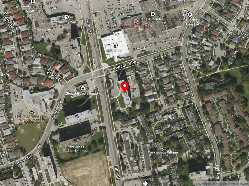RentSafeTO apartment evaluation satellite view of 2999 JANE ST in Humber River-Black Creek, Toronto