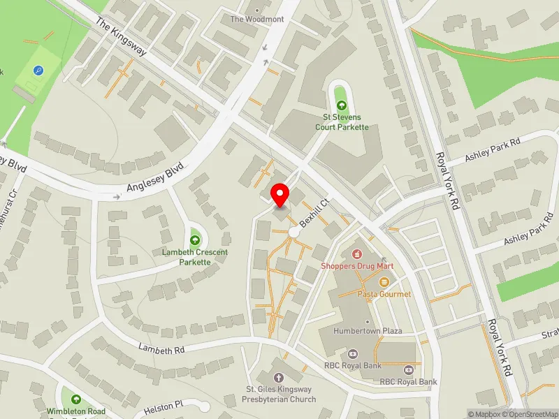 RentSafeTO apartment evaluation map view of 3 BEXHILL CRT in Etobicoke Centre, Toronto