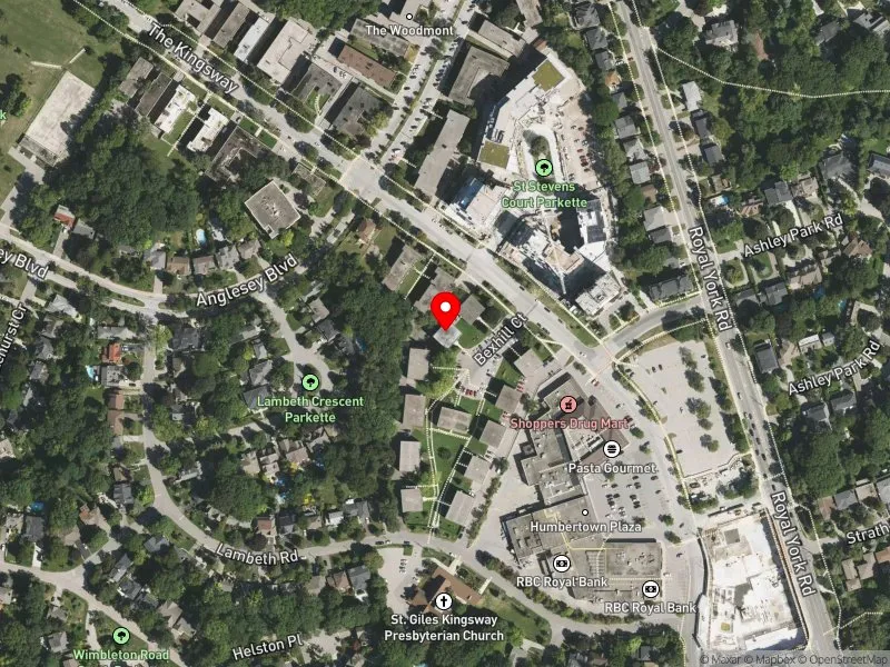 RentSafeTO apartment evaluation satellite view of 3 BEXHILL CRT in Etobicoke Centre, Toronto