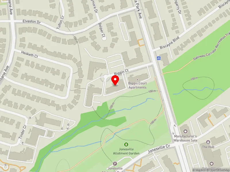 RentSafeTO apartment evaluation map view of 3 BIGGIN CRT in Don Valley East, Toronto