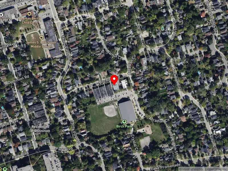 RentSafeTO apartment evaluation satellite view of 3 BIRCHLEA AVE in Etobicoke-Lakeshore, Toronto
