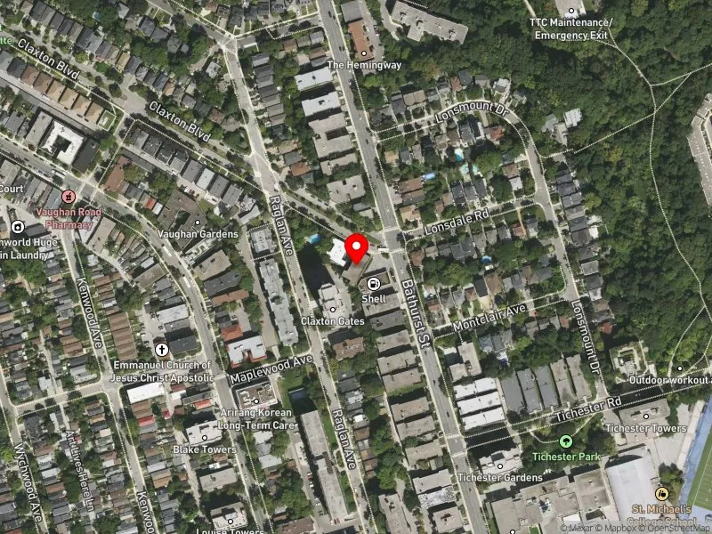 RentSafeTO apartment evaluation satellite view of 3 CLAXTON BLVD in Toronto-St. Paul's, Toronto
