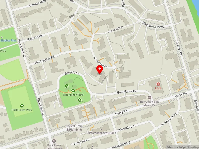 RentSafeTO apartment evaluation map view of 3 CROWN HILL PL in Etobicoke-Lakeshore, Toronto