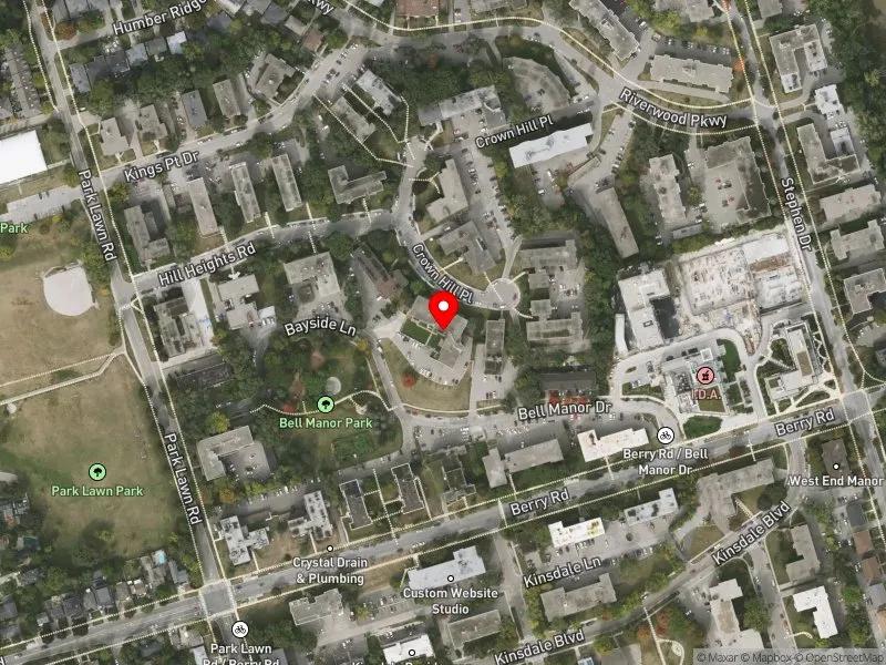 RentSafeTO apartment evaluation satellite view of 3 CROWN HILL PL in Etobicoke-Lakeshore, Toronto